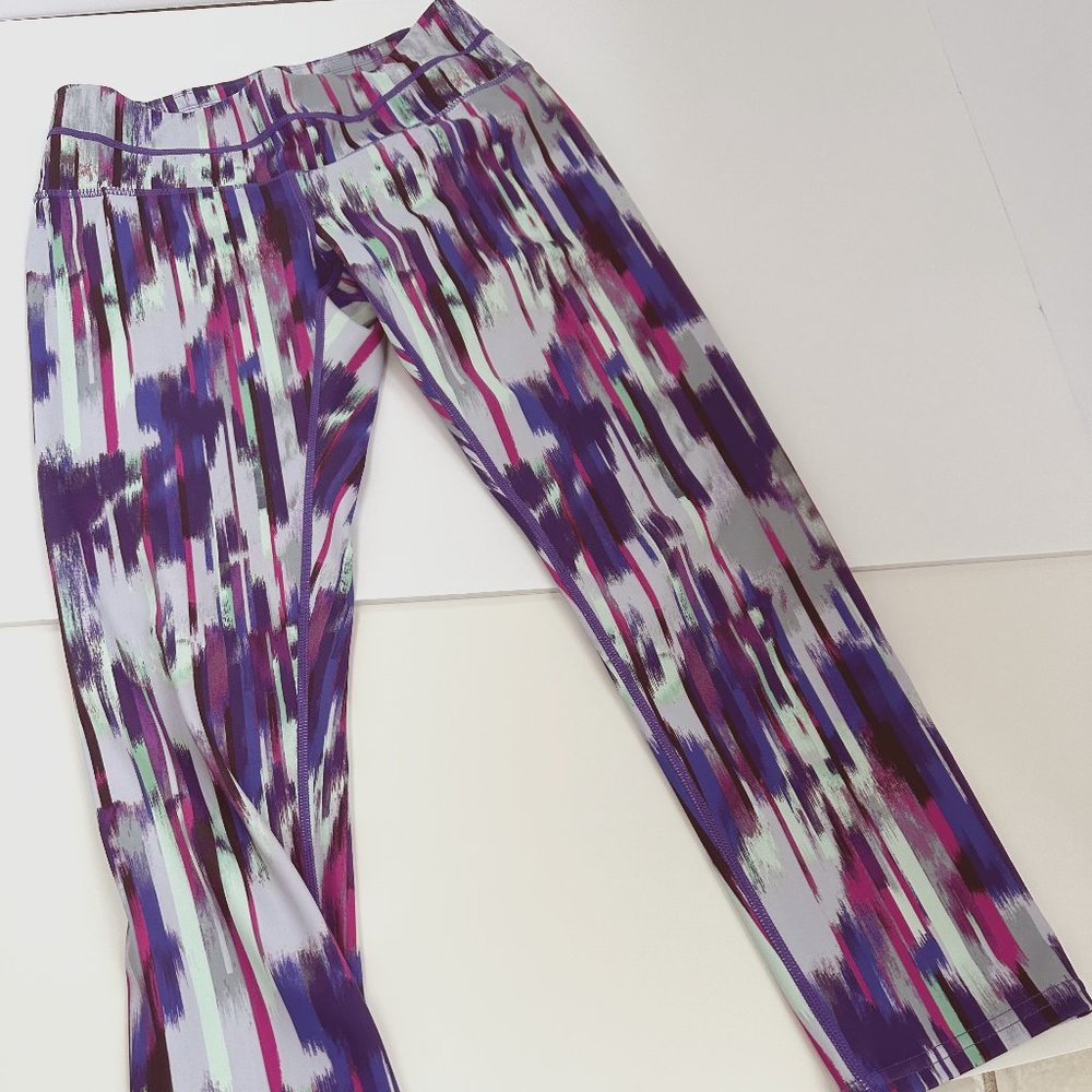 ATHLETA Leggings Tights Sonar Hail Storm Capri Workout Athleisure XS #438851-00